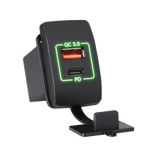 PD30W Typ C und 18 W USB-Doppelport-Schnellladegerät für-Grün