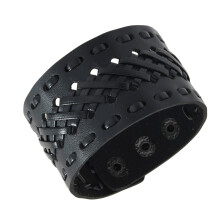 Dark Themed Adjustable Wrist Cuff Made Of Sturdy PU Leather