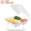 White foam takeout container three compartment 8x8x3 inch 5