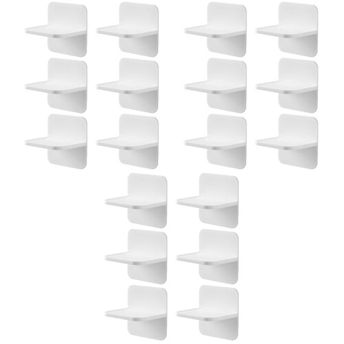 18Pièces Fixations Adhésives Étagère Blanches Sans Dommage 1