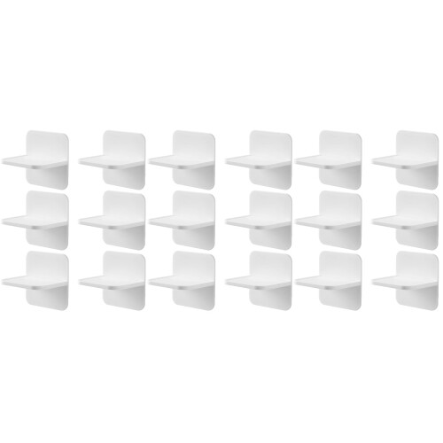 18Pièces Fixations Adhésives Étagère Blanches Sans Dommage 2