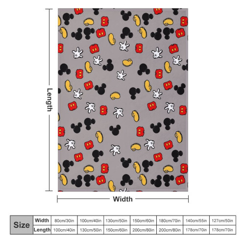 Mickey blanket ultra-soft flannel throw 50" x 70" 1