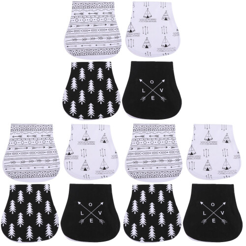 12Pièces Bavoirs Bébé Assortis Absorbants Confortable 1