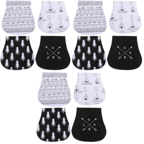 12Pièces Bavoirs Bébé Assortis Absorbants Confortable 2