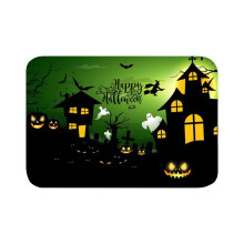 Halloween-Fußmatte mit Kürbismotiv und rutschfester Oberfläche