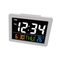 Kaireo Digital Wall Clock LCD White Large Screen