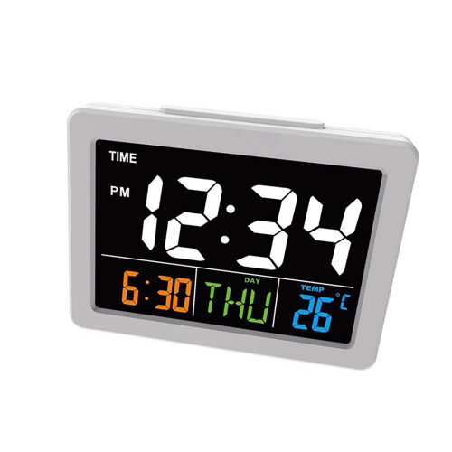 Kaireo Digital Wall Clock LCD White Large Screen