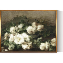 Vintage-Leinwandbild mit Wildblumenfeld, 8x10 Zoll
