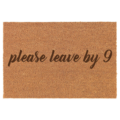 Αστείο χαλάκι πόρτας από κοκοφοίνικα 'Please Leave' 16x24in