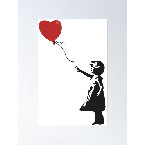 Mädchen mit Ballon Poster – Moderner Graffiti-Kunstdruck
