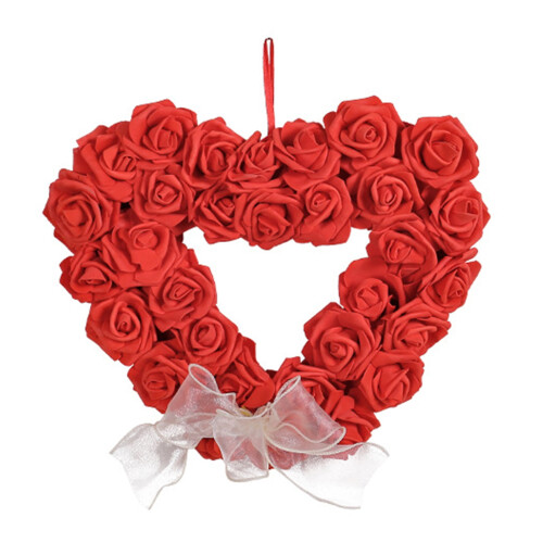 Rózsavirág koszorú – Mű Valentin-napi girland,