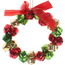 Christmas bells string decor red green gold 1 set