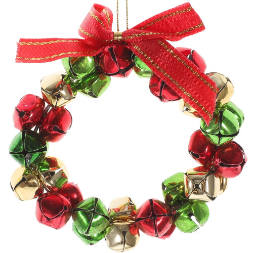 Christmas bells string decor red green gold 1 set