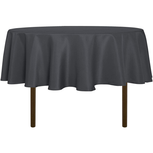 Schwarze runde Tischdecke, 229 cm (90 Zoll), Polyester