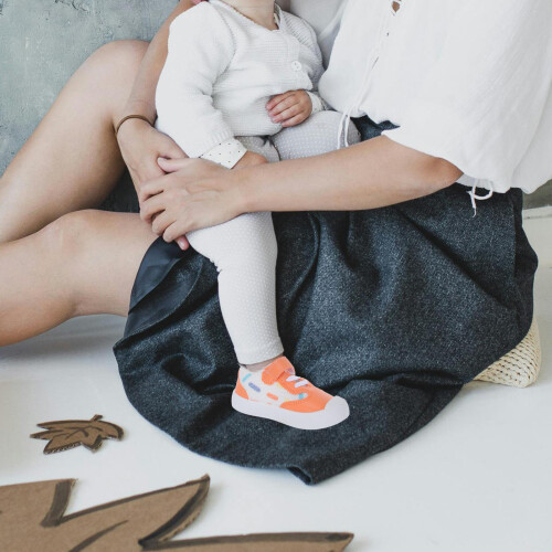 1Paire Chaussures Respirantes Coton PP Orange Usage 2
