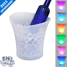 Seau à glace LED étanche à piles 5L