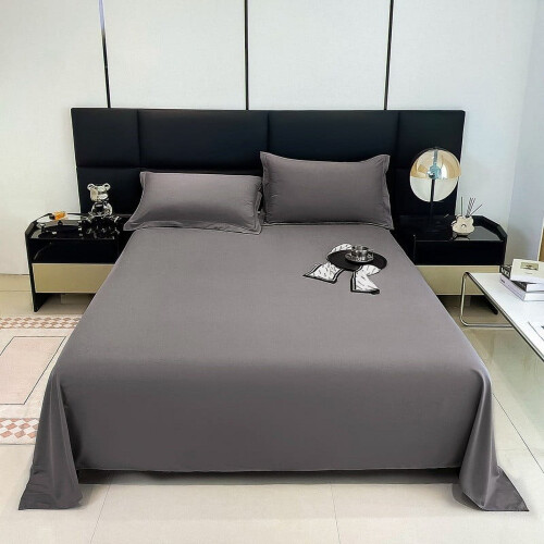 Drap plat en coton uni 230 x 220 cm