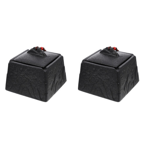 2Pcs Stylish Black Ash Tray Practical Desktop Ash Storage 1