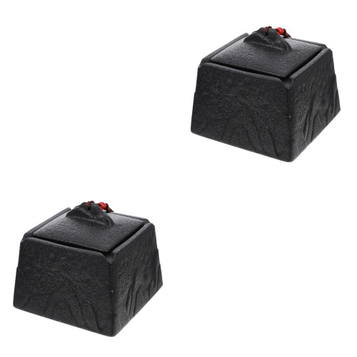 2Pcs Stylish Black Ash Tray Practical Desktop Ash Storage 2