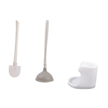 Modernes Toilettenbürsten- und Abflussöffner-Set zur-Weiß