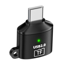 Lecteur de carte mémoire portable TF en métal USB-Type-C Noir