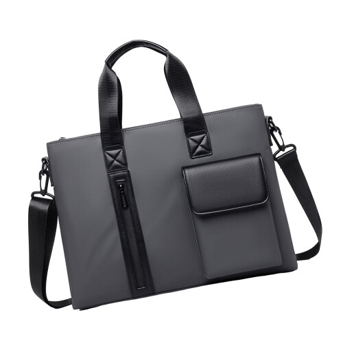 Schulter-Laptoptasche, leichte und dennoch geräumige-Grau