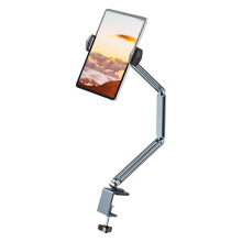 Support universel pour tablettes avec rotule et pince-Gris
