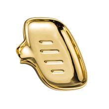 Keramik-Seifenschale mit U-förmigem Abflussloch,-Gold