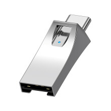 Plugs Play Type C USB A Card Reader For TF Microed Cards-Silver