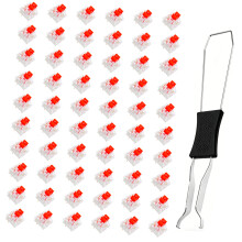 60 stuks plastic mechanische toetsenbordschakelaars met-rood