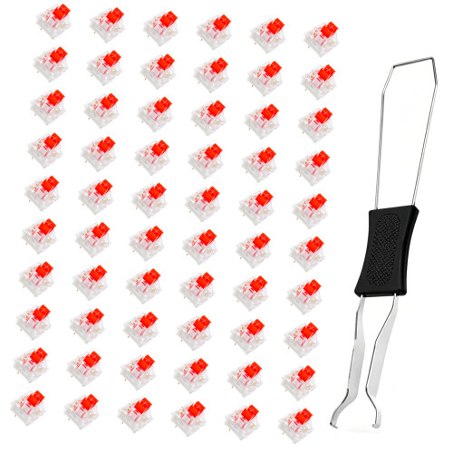Commutateurs de clavier mécaniques tactiles à 3 broches,-rouge