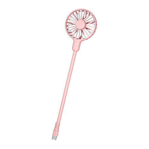 Typ-C-Stecker-Lüfter, geräuscharm, tragbarer Lüfter, 360-Rosa