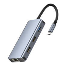 Aluminum USB C Hubs With 4K HDTV 100WPD Charging USB3.0 Port For