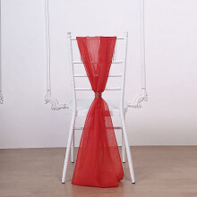 Rode chiffon stoelstrikken (10 stuks)