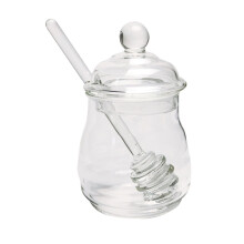 Klares Honigglas mit Honiglöffel – 280 ml