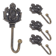 Crochets muraux vintage en métal bronze (lot de 4)