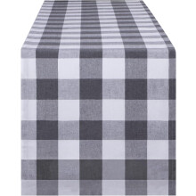 Tischläufer im Büffelkaromuster, Baumwoll-Leinen, 33 x 183 cm