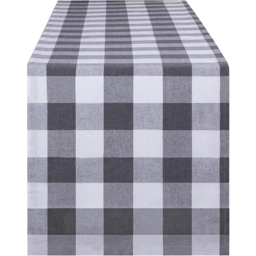 Τραπεζομάντιλο Buffalo Plaid Γκρι Λευκό 13x72 ίντσες