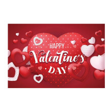 Happy Valentine’s Day Banner 71x43 Inch, Party Decoration, Compatible with Valentine’s Day Holiday & Dating Themes
