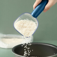 Blue Plastic Rice and Flour Scoop Spoon with Sealing Clip
