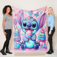 Couverture en flanelle à motifs de dessins animés, douce et chaude, 150 x 200 cm