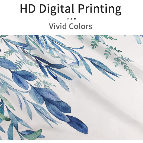 Duschvorhang Blau Aquarell Eukalyptus 36x72 1
