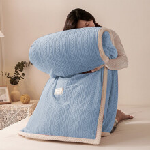 Coral Fleece Throw Blanket 200x230cm Blue