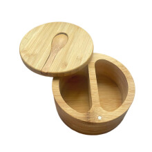 Bamboo Seasoning Storage Box with Magnetic Lid 1pc