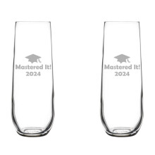 2-Pack Stemless Champagne Flutes 8.5 oz