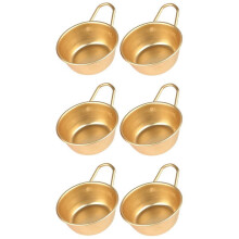 6-Pack Korean Makgeolli Bowls, Aluminum, Gold