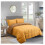 TiaGOC mustard yellow reversible comforter set queen 3-piece 2
