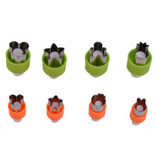 Stainless Steel Push-Pull Vegetable & Fruit Cutters (8 pcs)