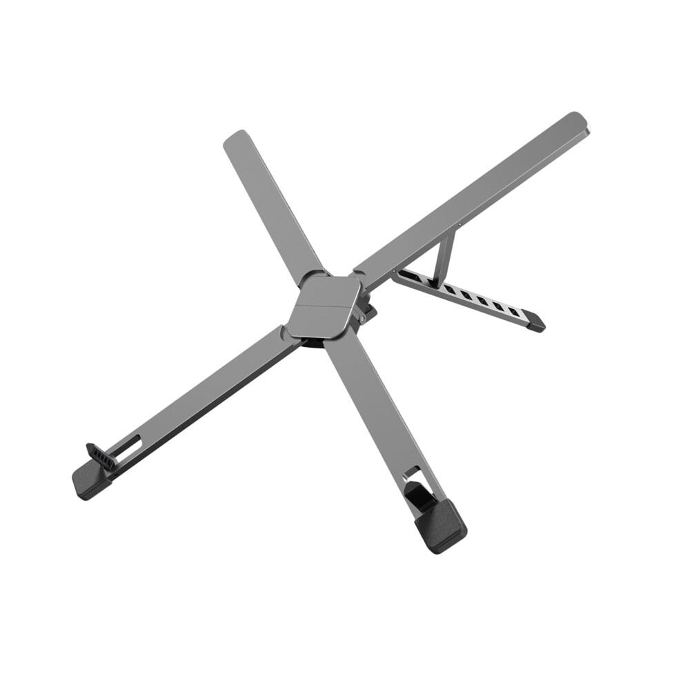 Foldable Laptop Stand 6 Height Adjustable With Silicone- Grey 7704001185287