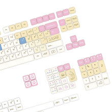 Joli jeu de touches PBT au design chaton bicolore pour la-Russe